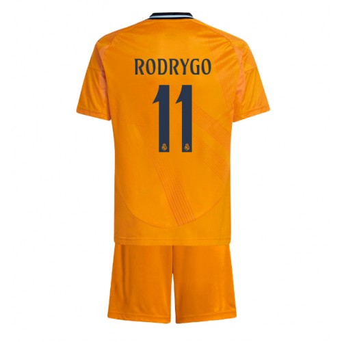 Dětský fotbalový dres Real Madrid Rodrygo Goes #11 2024-25 Venkovní Krátký Rukáv (+ trenýrky)